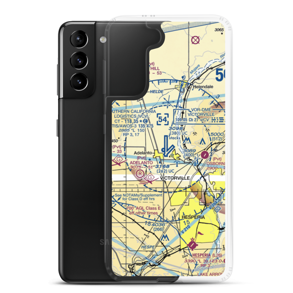 Southern California Logistics Airport (VCV) VFR Sectional Samsung Case Samsung Galaxy S21 Plus model shown
