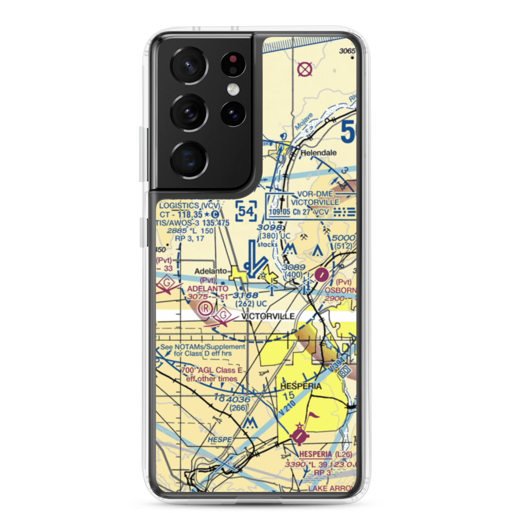 Southern California Logistics Airport (VCV) VFR Sectional Samsung Case Samsung Galaxy S21 Ultra model shown