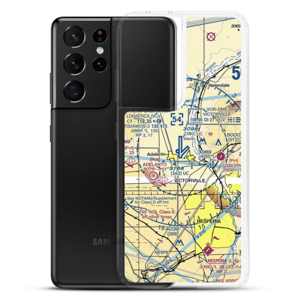 Southern California Logistics Airport (VCV) VFR Sectional Samsung Case Samsung Galaxy S21 Ultra model shown