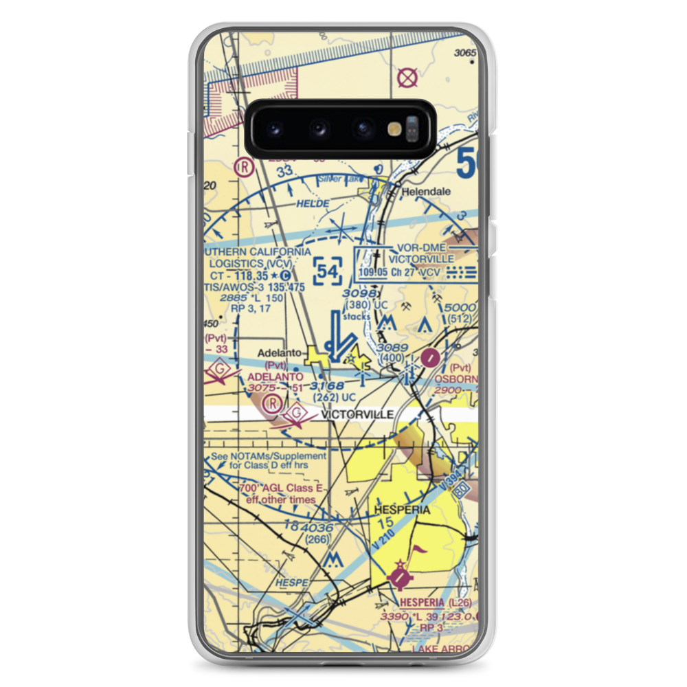 Southern California Logistics Airport (VCV) VFR Sectional Samsung Case Samsung Galaxy S10+ model shown