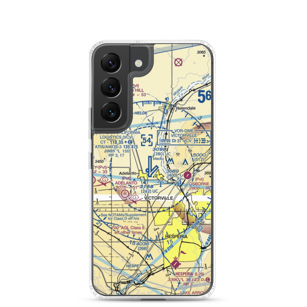 Southern California Logistics Airport (VCV) VFR Sectional Samsung Case Samsung Galaxy S22 model shown