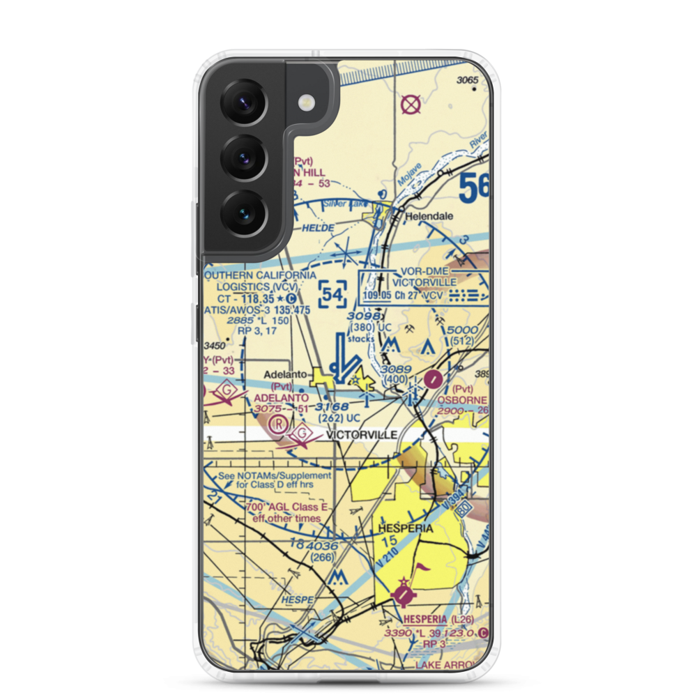 Southern California Logistics Airport (VCV) VFR Sectional Samsung Case Samsung Galaxy S22 Plus model shown