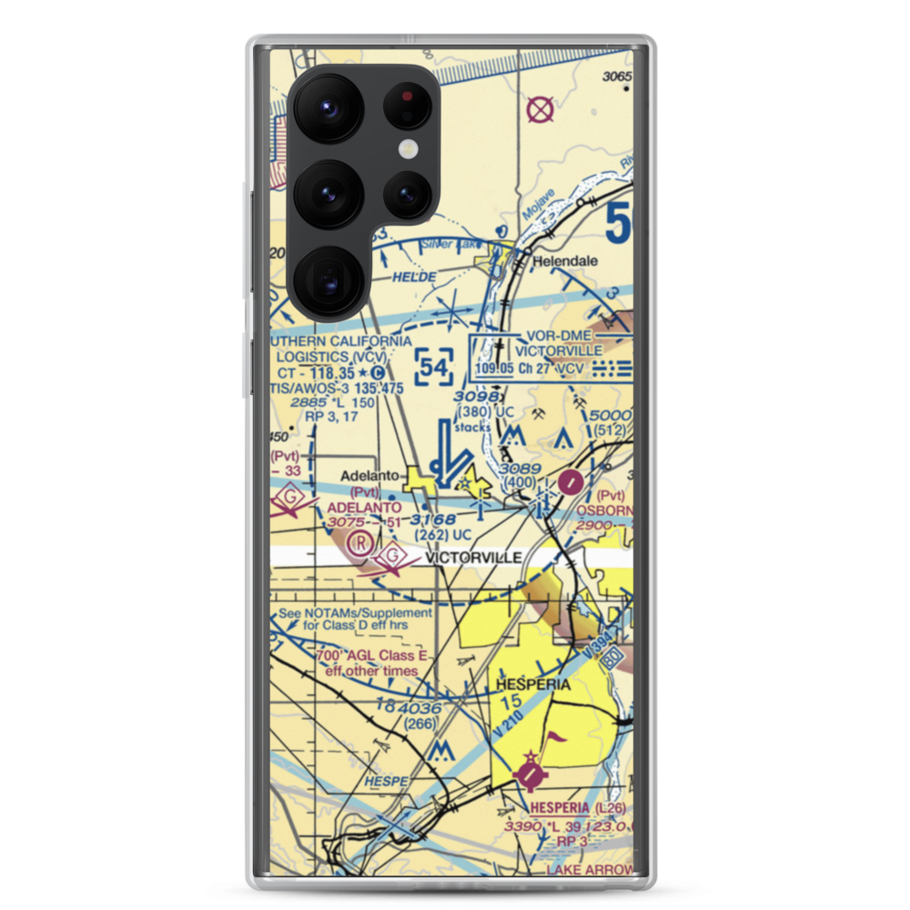 Southern California Logistics Airport (VCV) VFR Sectional Samsung Case Samsung Galaxy S22 Ultra model shown
