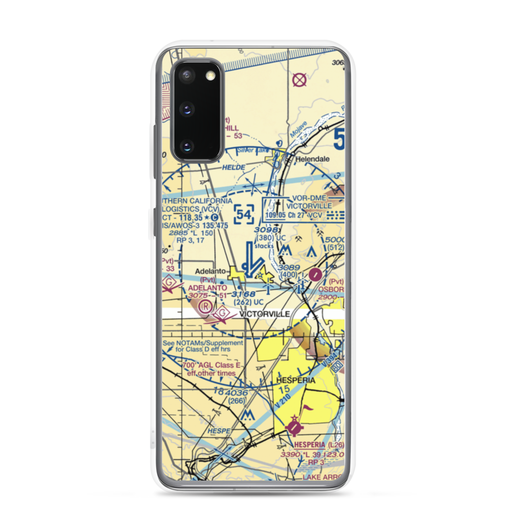 Southern California Logistics Airport (VCV) VFR Sectional Samsung Case Samsung Galaxy S20 model shown