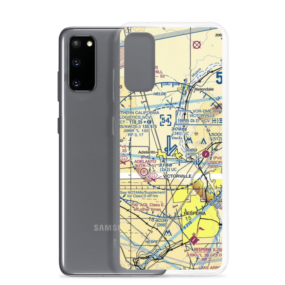 Southern California Logistics Airport (VCV) VFR Sectional Samsung Case Samsung Galaxy S20 model shown