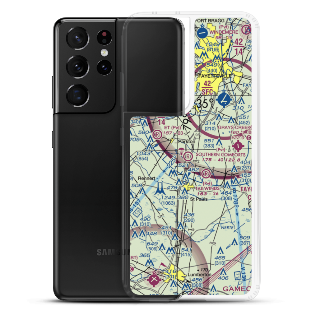 Southern Comforts Aerodrome (61NC) VFR Sectional Samsung Case Samsung Galaxy S21 Ultra model shown