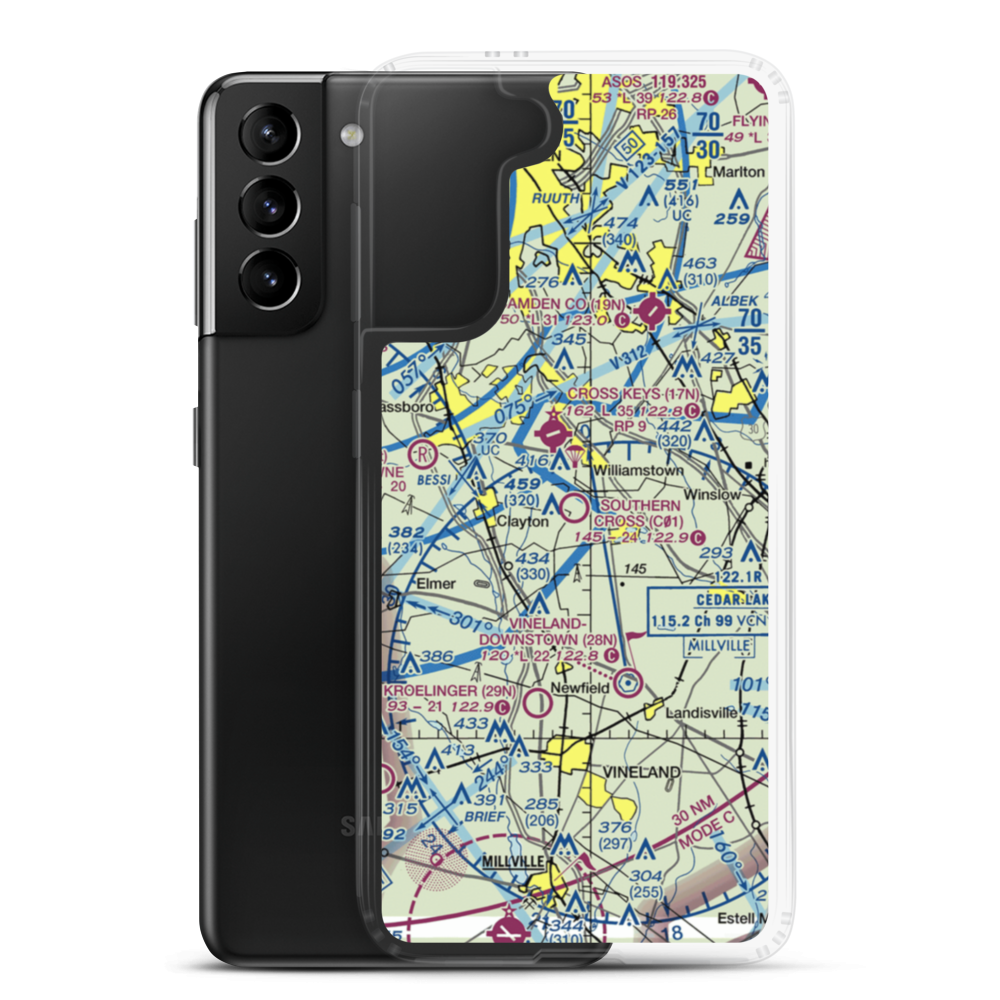 Southern Cross Airport (C01) VFR Sectional Samsung Case Samsung Galaxy S21 Plus model shown