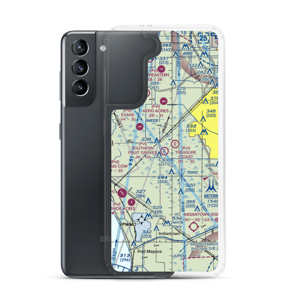 Southern Fruit Groves Airport (FD24) VFR Sectional Samsung Case Samsung Galaxy S21 model shown