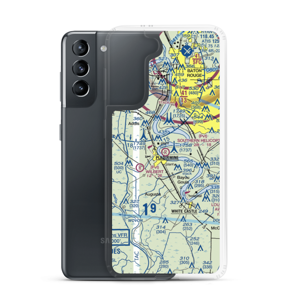 Southern Helicopters Airport (21LA) VFR Sectional Samsung Case Samsung Galaxy S21 model shown