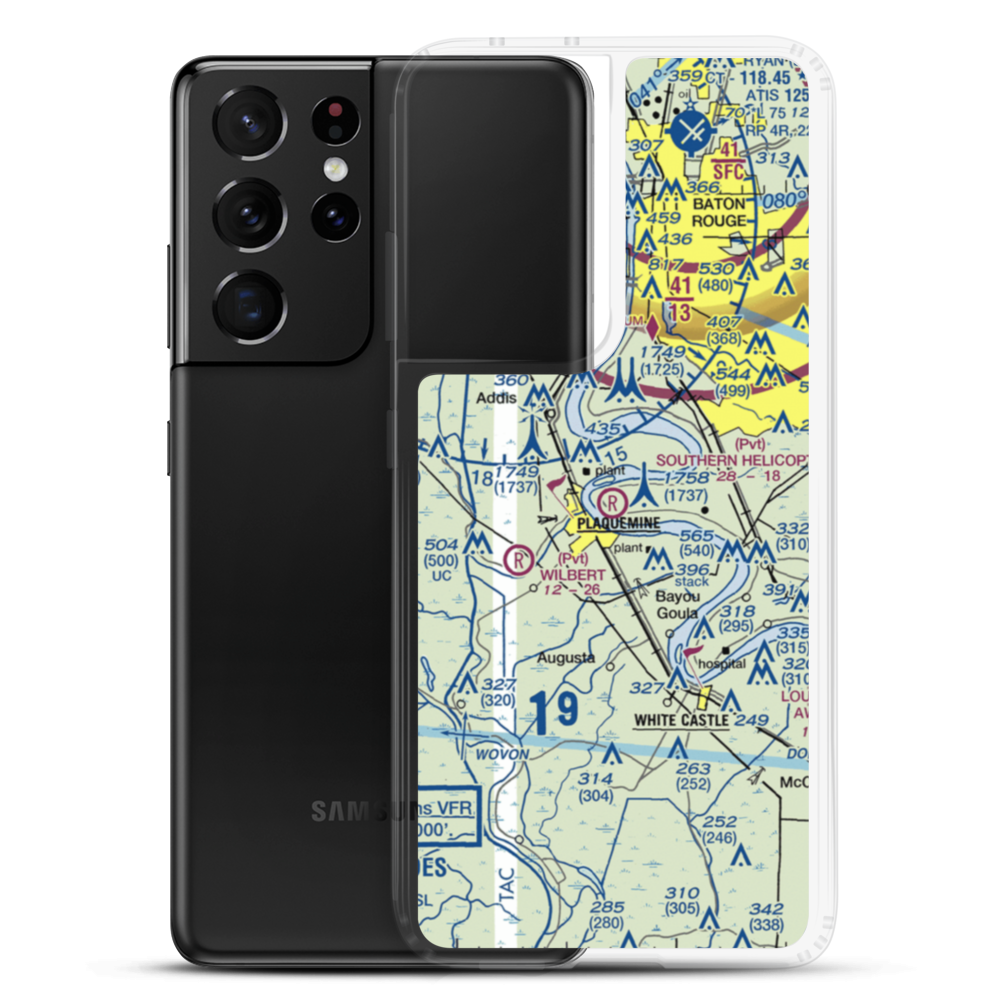 Southern Helicopters Airport (21LA) VFR Sectional Samsung Case Samsung Galaxy S21 Ultra model shown