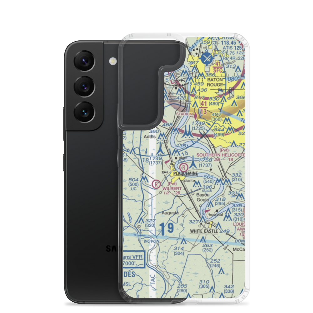Southern Helicopters Airport (21LA) VFR Sectional Samsung Case Samsung Galaxy S22 model shown
