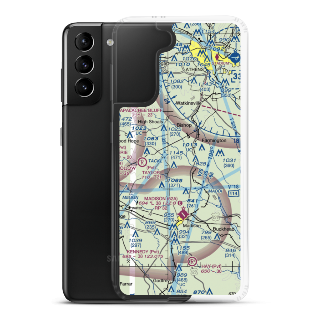 Southern Oaks Airport (GE35) VFR Sectional Samsung Case Samsung Galaxy S21 Plus model shown