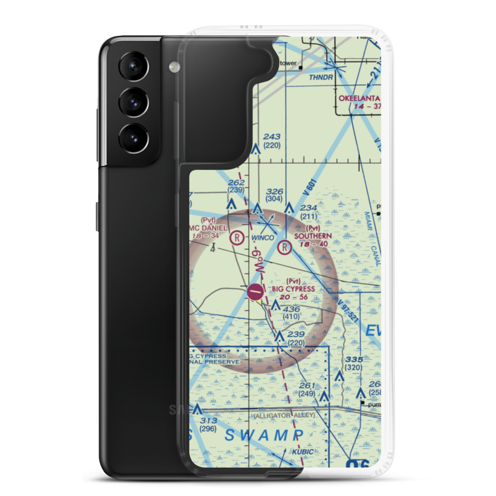 Southern Ranch Airport (2FA4) VFR Sectional Samsung Case Samsung Galaxy S21 Plus model shown