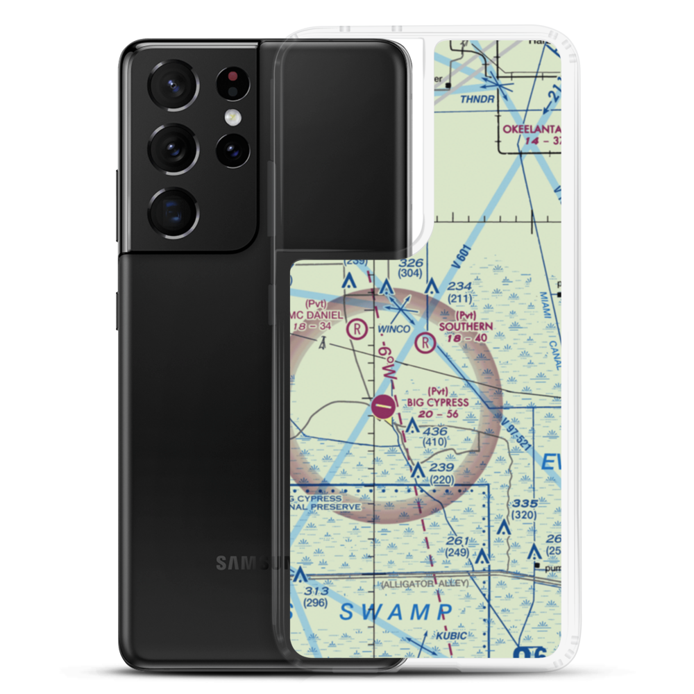 Southern Ranch Airport (2FA4) VFR Sectional Samsung Case Samsung Galaxy S21 Ultra model shown
