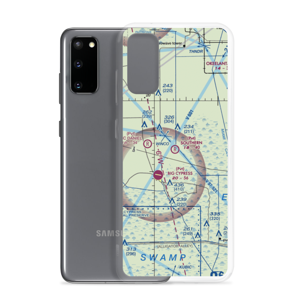 Southern Ranch Airport (2FA4) VFR Sectional Samsung Case Samsung Galaxy S20 model shown