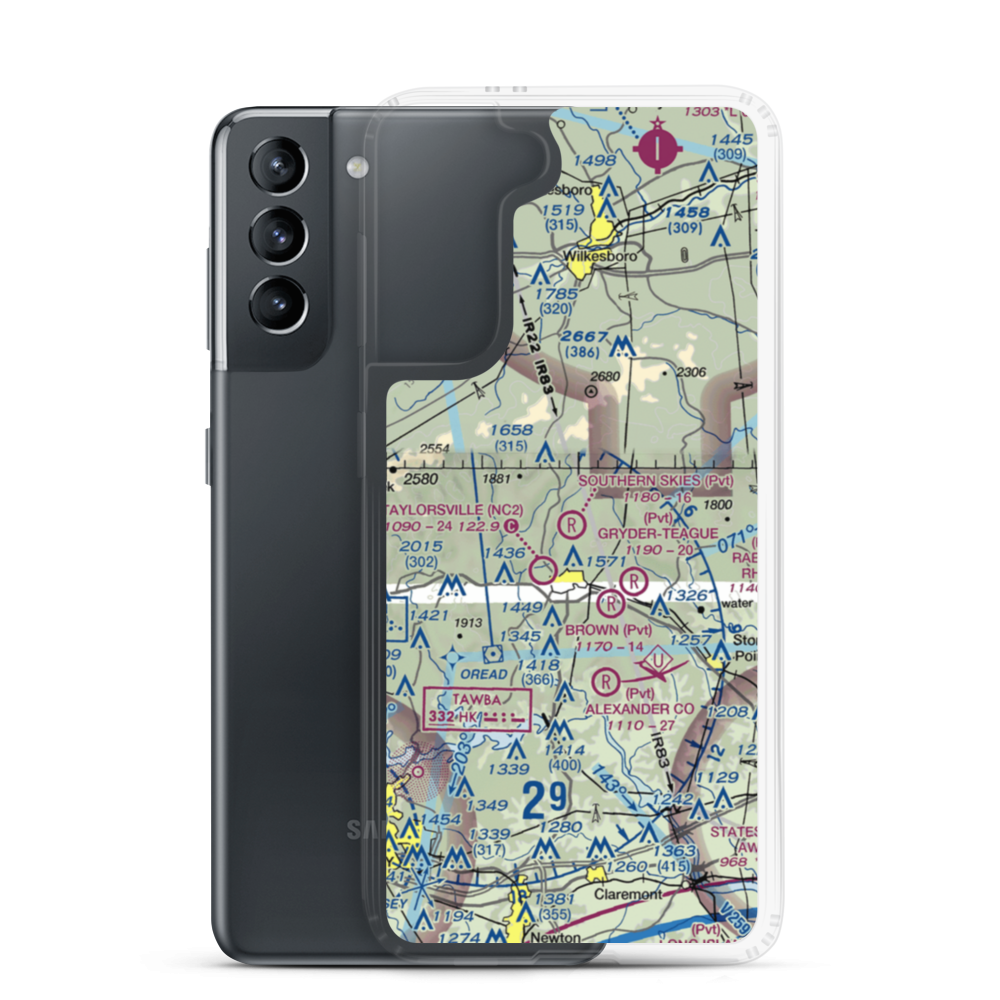 Southern Skies Airstrip (NR04) VFR Sectional Samsung Case Samsung Galaxy S21 model shown
