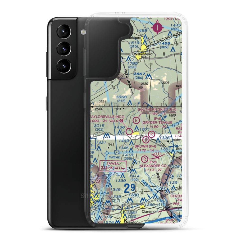 Southern Skies Airstrip (NR04) VFR Sectional Samsung Case Samsung Galaxy S21 Plus model shown