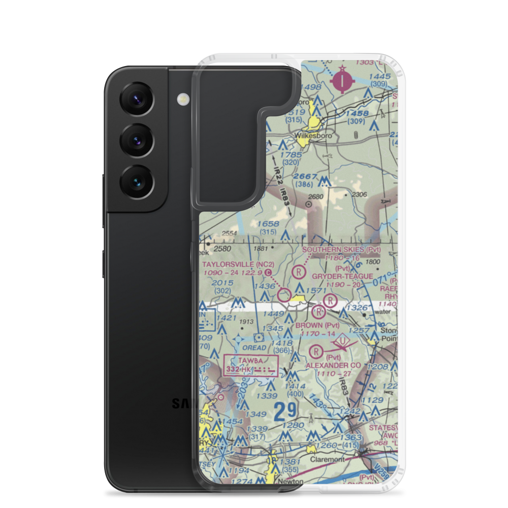 Southern Skies Airstrip (NR04) VFR Sectional Samsung Case Samsung Galaxy S22 model shown