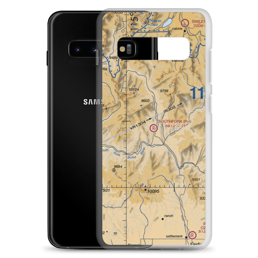 Southfork Airport (23ID) VFR Sectional Samsung Case Samsung Galaxy S10+ model shown