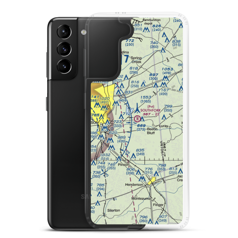 Southfork Airport (4TN9) VFR Sectional Samsung Case Samsung Galaxy S21 Plus model shown
