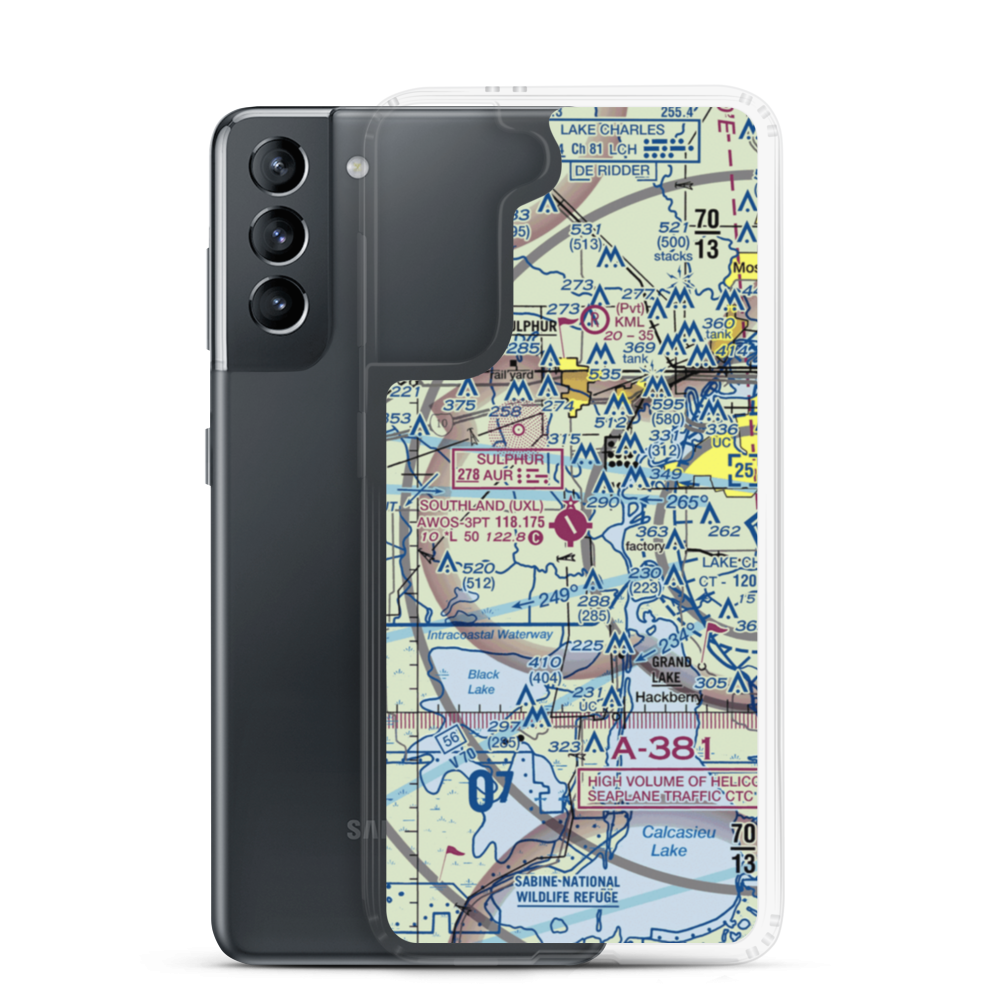 Southland Field (UXL) VFR Sectional Samsung Case Samsung Galaxy S21 model shown