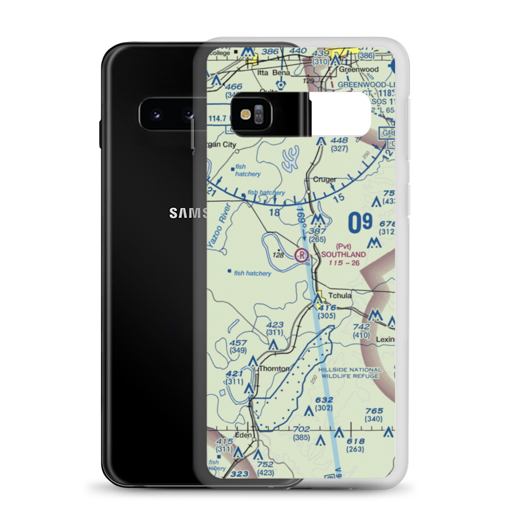 Southland Flying Service Inc. Airport (MS40) VFR Sectional Samsung Case Samsung Galaxy S10 model shown