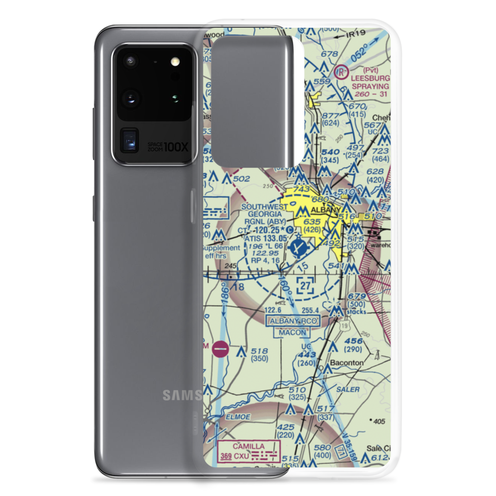 Southwest Georgia Regional Airport (ABY) VFR Sectional Samsung Case Samsung Galaxy S20 Ultra model shown
