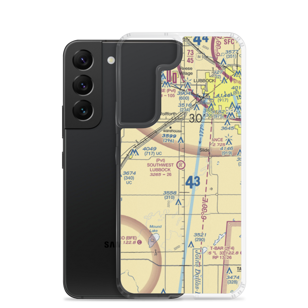 Southwest Lubbock Airport (96TS) VFR Sectional Samsung Case Samsung Galaxy S22 model shown