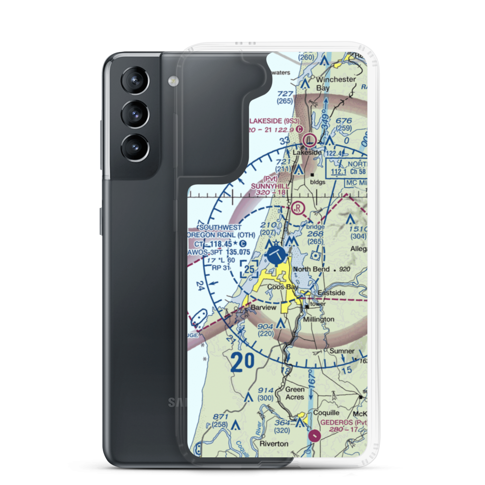 Southwest Oregon Regional Airport (OTH) VFR Sectional Samsung Case Samsung Galaxy S21 model shown