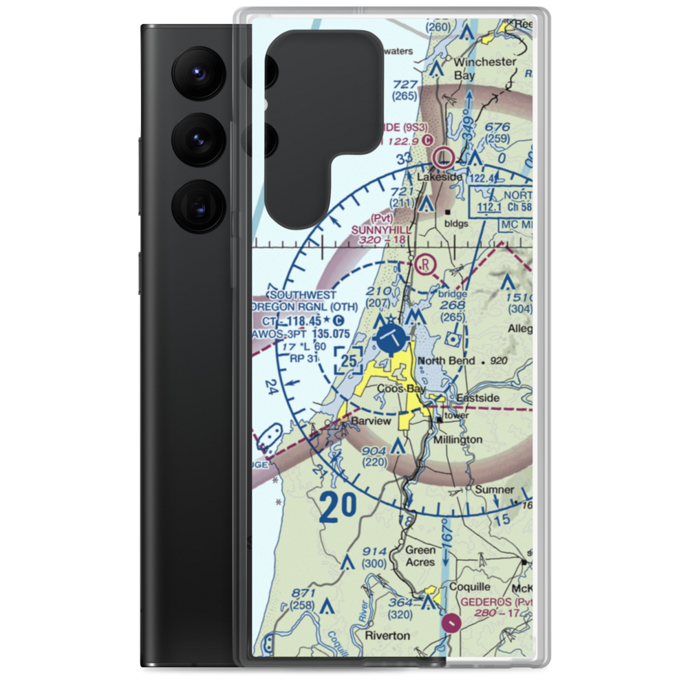 Southwest Oregon Regional Airport (OTH) VFR Sectional Samsung Case Samsung Galaxy S22 Ultra model shown