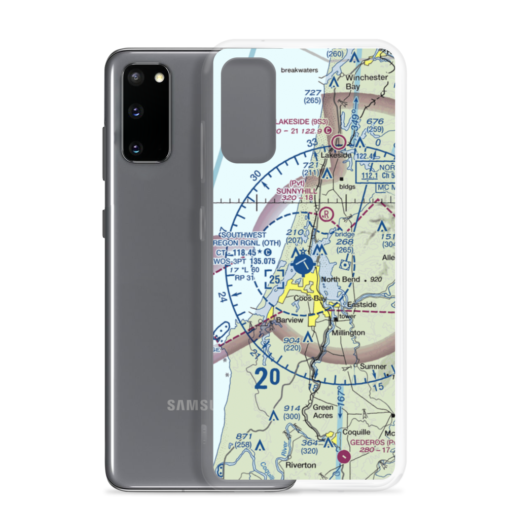 Southwest Oregon Regional Airport (OTH) VFR Sectional Samsung Case Samsung Galaxy S20 model shown