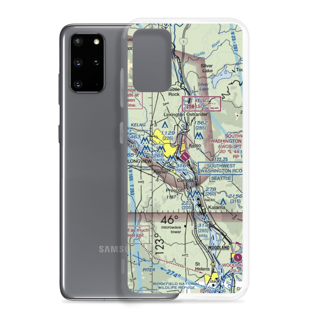 Southwest Washington Regional Airport (KLS) VFR Sectional Samsung Case Samsung Galaxy S20 Plus model shown