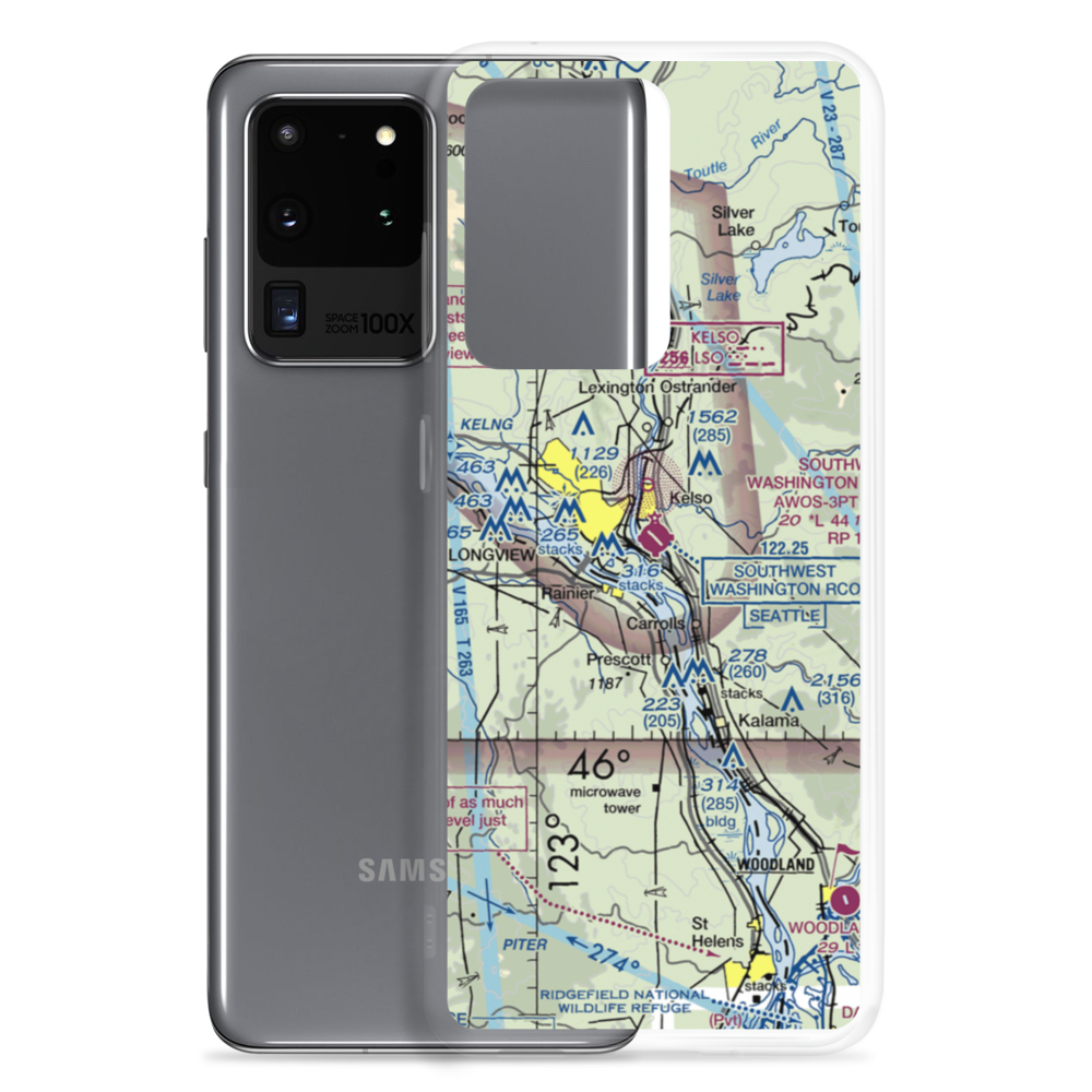 Southwest Washington Regional Airport (KLS) VFR Sectional Samsung Case Samsung Galaxy S20 Ultra model shown