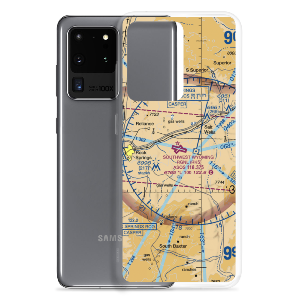 Southwest Wyoming Regional Airport (RKS) VFR Sectional Samsung Case Samsung Galaxy S20 Ultra model shown