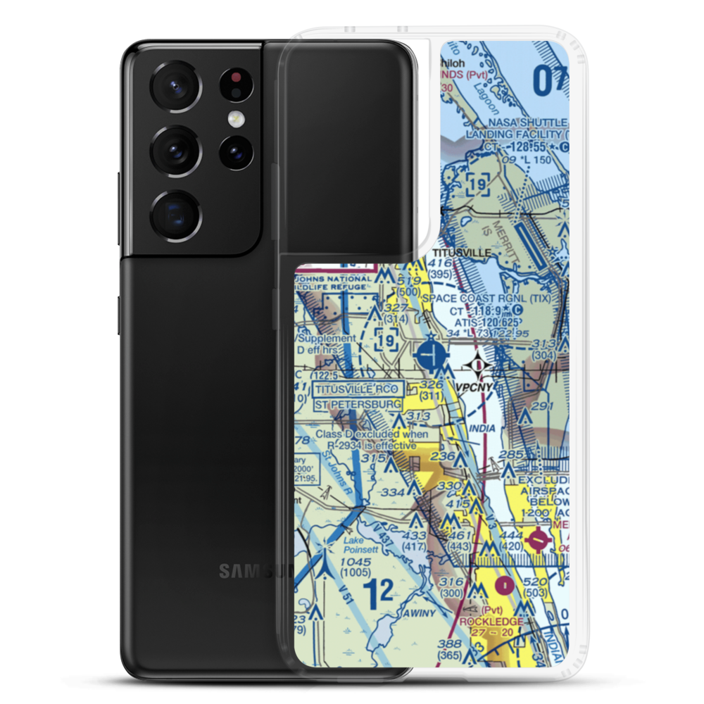 Space Coast Regional Airport (TIX) VFR Sectional Samsung Case Samsung Galaxy S21 Ultra model shown