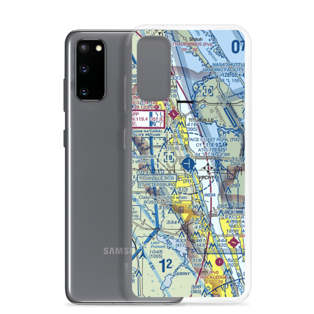Space Coast Regional Airport (TIX) VFR Sectional Samsung Case Samsung Galaxy S20 model shown