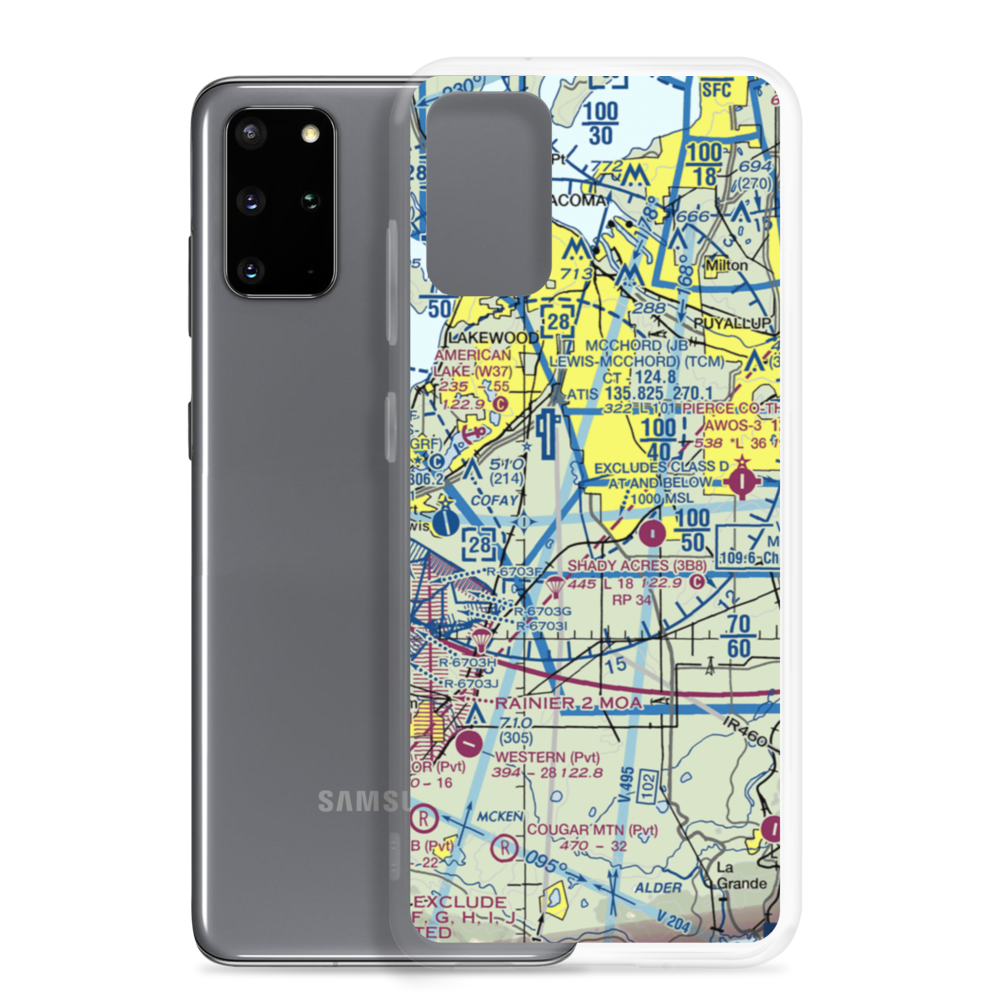 Spanaway Airport (S44) VFR Sectional Samsung Case Samsung Galaxy S20 Plus model shown