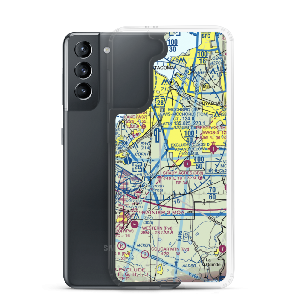 Spanaway Airport (S44) VFR Sectional Samsung Case Samsung Galaxy S21 model shown