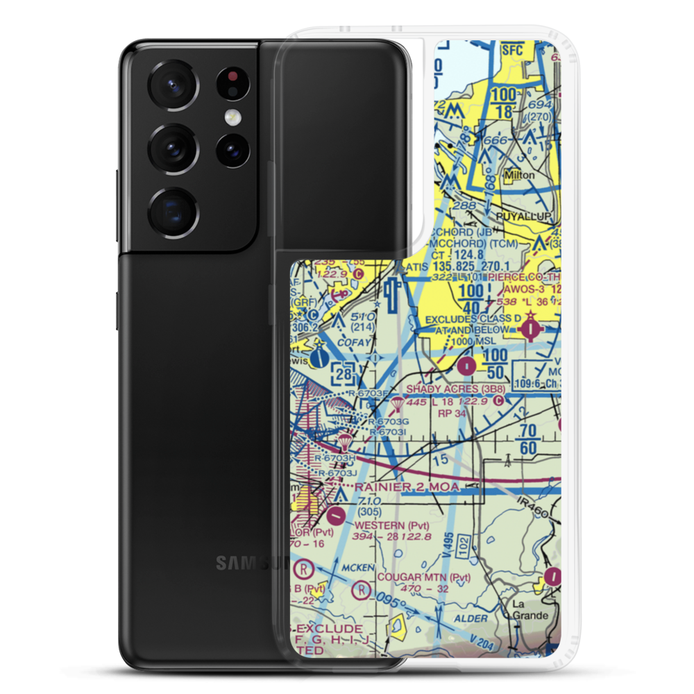 Spanaway Airport (S44) VFR Sectional Samsung Case Samsung Galaxy S21 Ultra model shown