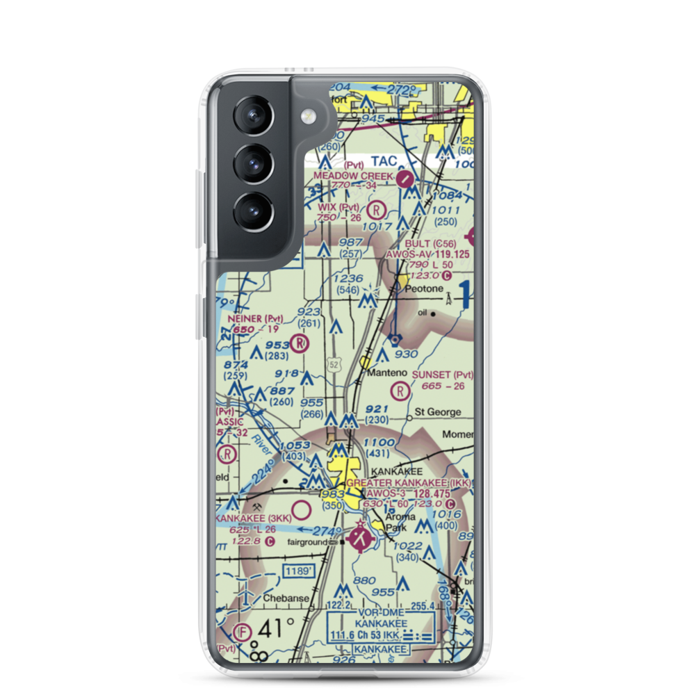Spangler Airport (58IL) VFR Sectional Samsung Case Samsung Galaxy S21 model shown