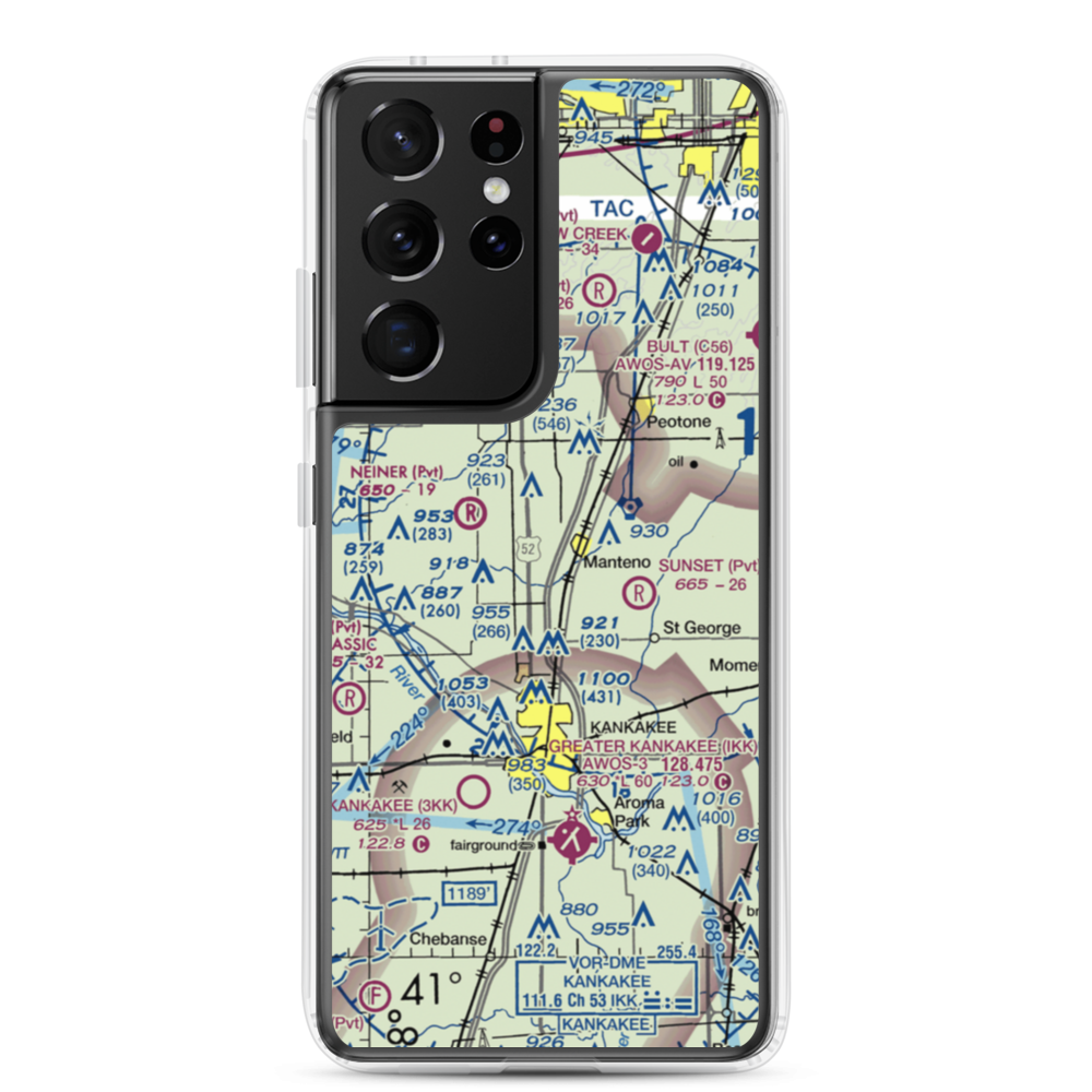 Spangler Airport (58IL) VFR Sectional Samsung Case Samsung Galaxy S21 Ultra model shown