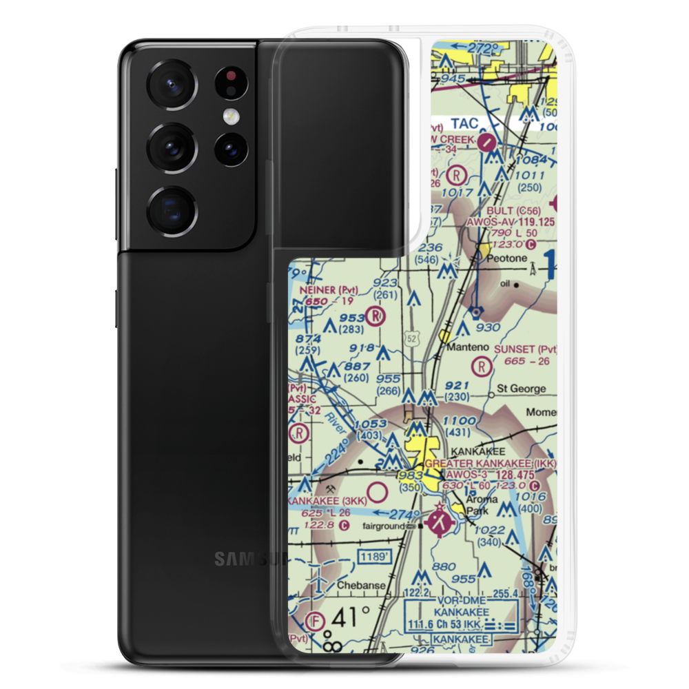 Spangler Airport (58IL) VFR Sectional Samsung Case Samsung Galaxy S21 Ultra model shown