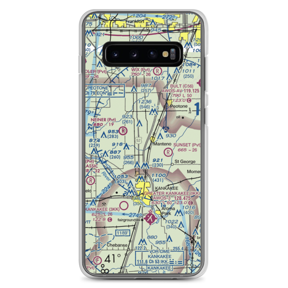 Spangler Airport (58IL) VFR Sectional Samsung Case Samsung Galaxy S10+ model shown