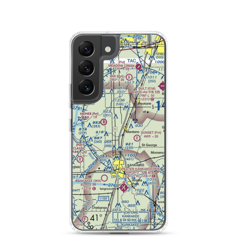 Spangler Airport (58IL) VFR Sectional Samsung Case Samsung Galaxy S22 model shown