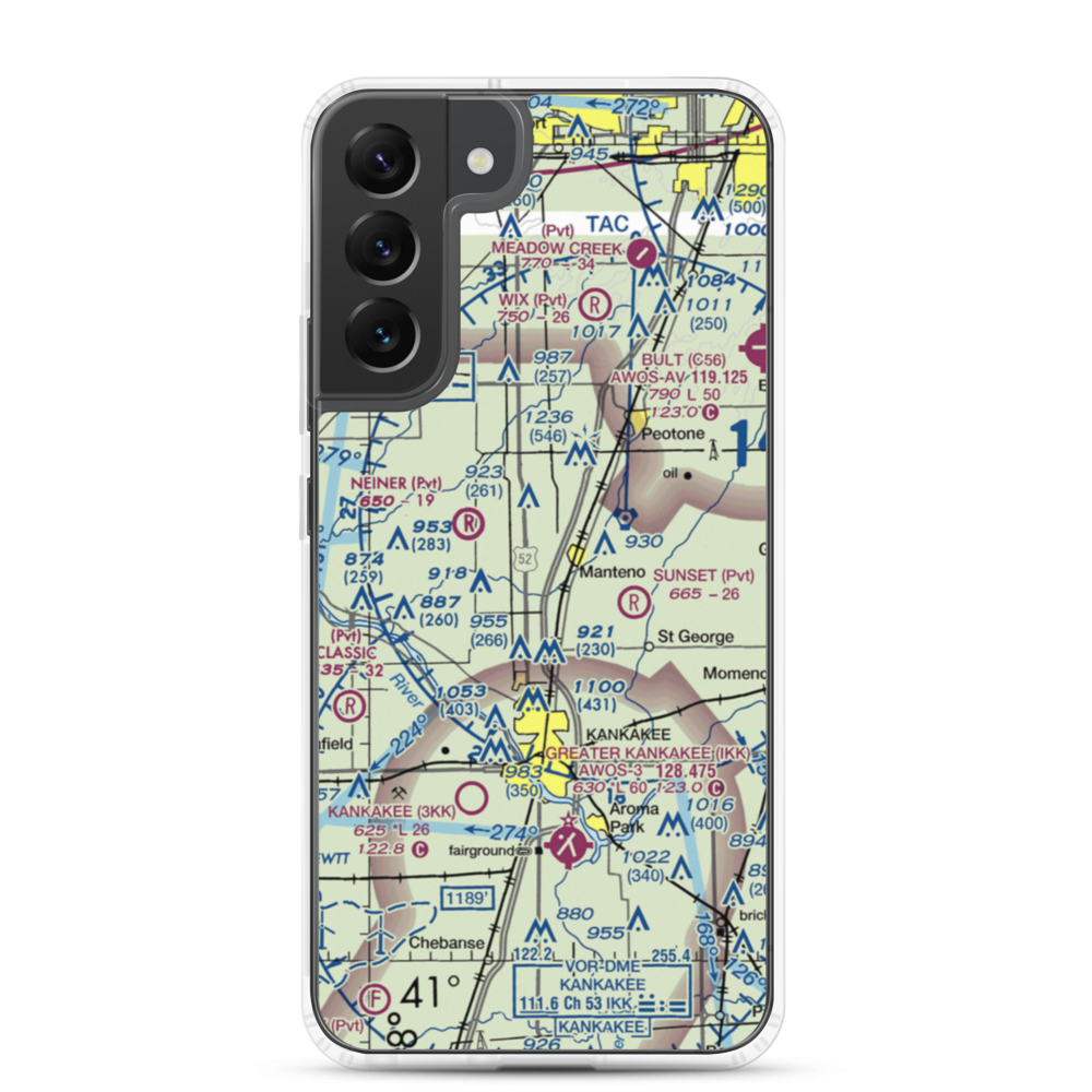 Spangler Airport (58IL) VFR Sectional Samsung Case Samsung Galaxy S22 Plus model shown