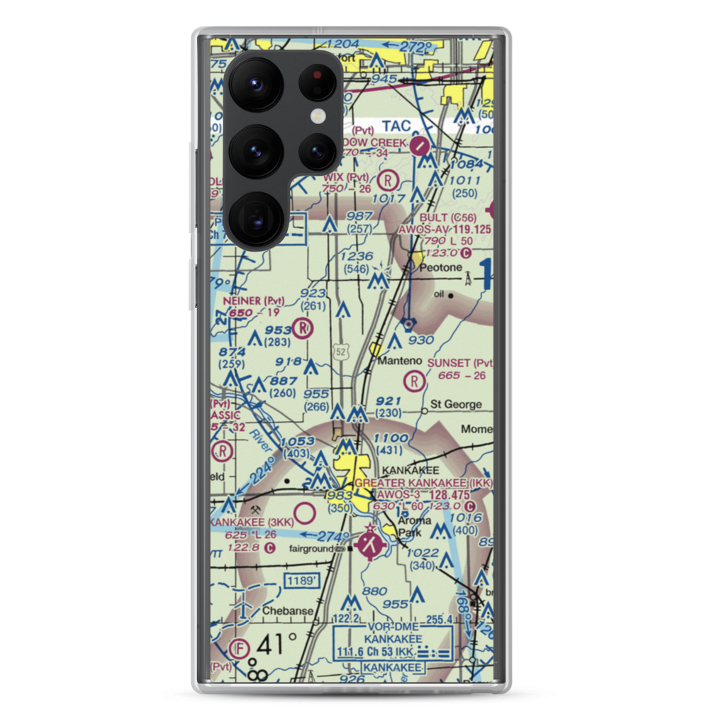 Spangler Airport (58IL) VFR Sectional Samsung Case Samsung Galaxy S22 Ultra model shown