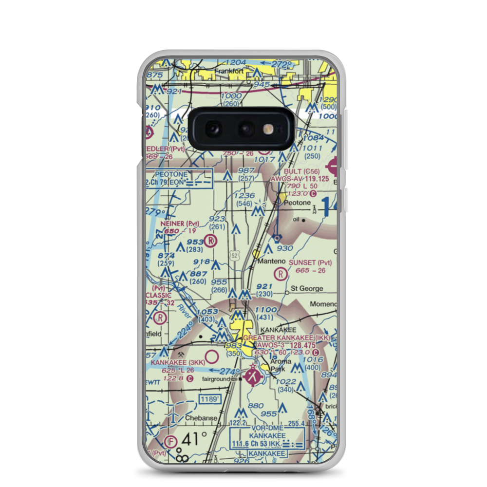 Spangler Airport (58IL) VFR Sectional Samsung Case Samsung Galaxy S10e model shown