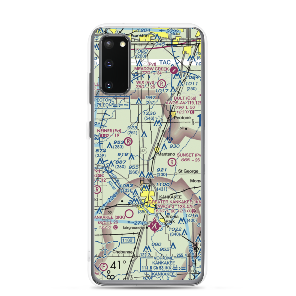 Spangler Airport (58IL) VFR Sectional Samsung Case Samsung Galaxy S20 model shown