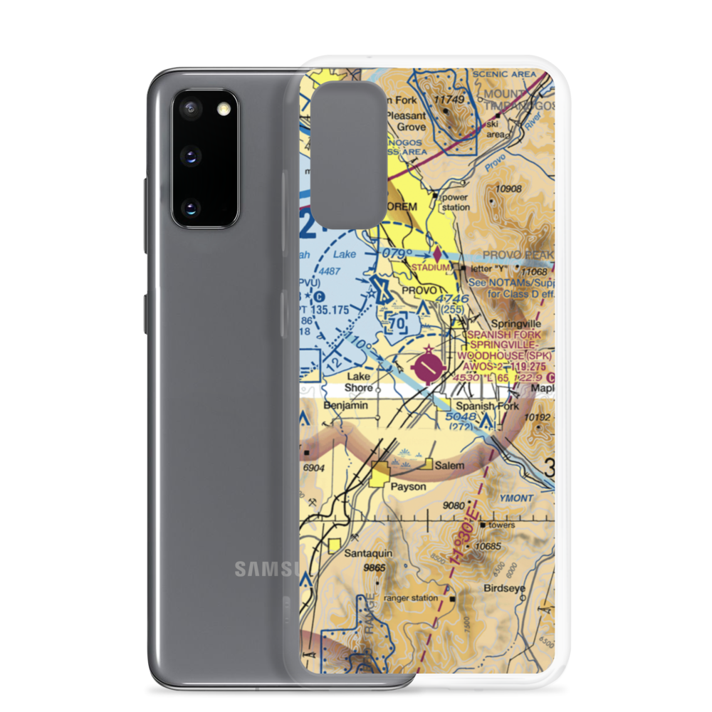 Spanish Fork-Springville-Woodhouse Field Airport (SPK) VFR Sectional Samsung Case Samsung Galaxy S20 model shown