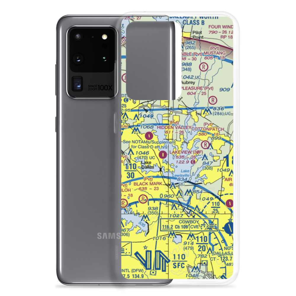 Spanish Oaks Airport (76TX) VFR Sectional Samsung Case Samsung Galaxy S20 Ultra model shown